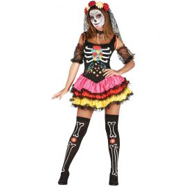 Costume da Catrina Colorata per Donna con Gonna