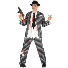 Acquista Costume da Zombie Gangster per Uomo con Macchie e Tagli