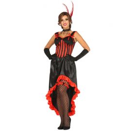 Costume Can Can da Donna Nero e Rosso