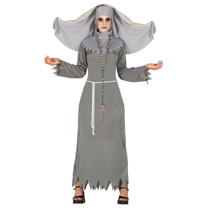 Costume da suora per le donne, vestito da suora con maschera da monaca  spaventosa, cosplay di vestito di suora di Halloween per adulti di varie  dimensioni