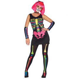 Compra Costume da Scheletro Neon per Donna con Maniche