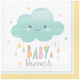16 Tovaglioli Nuvole Baby Shower 33 cm