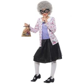 Costume da Gangsta Granny per Bambina con Parrucca