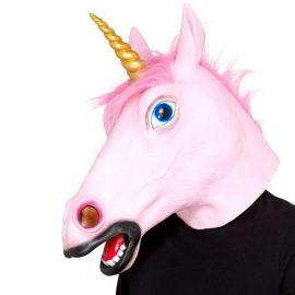 Maschera da Unicorno Rosa in Latex