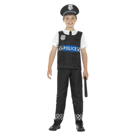 Costume da Poliziotto Bianco e Nero per Bambino