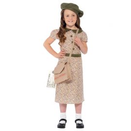 Costume da Bambina Seconda Guerra Mondiale Stampato