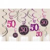 12 Decorazioni Appese 50 Elegant Pink