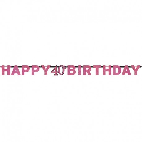 Festoni Compleanno 40 Anni Elegant Pink