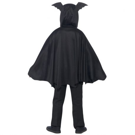 Costume Pipistrello Per Bambina – 2 Pezzi: Mantello Nero Con Ali E Maschera In Pizzo – Travestimento Halloween Unisex