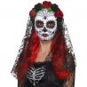 Maschera da Catrina con Velo e Rose Economico