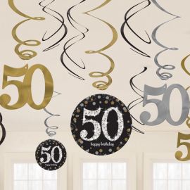 12 Decorazioni appese 50 anni elegant