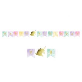 Festone Unicorno Sparkle Happy Birthday