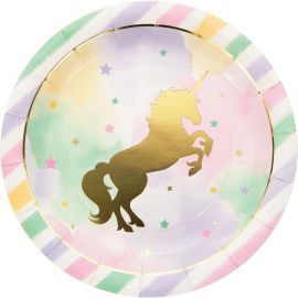 8 Piatti Unicorno Sparkle 23 cm