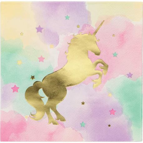 16 Tovaglioli Unicorno Sparkle 33 cm
