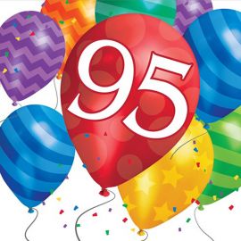 16 Tovaglioli Balloon Blast 95 Compleanno