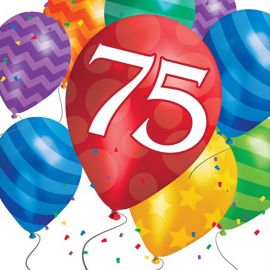 16 Tovaglioli Balloon Blast 75 Compleanno