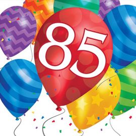 16 Tovaglioli Balloon Blast 85 Compleanno