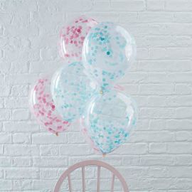 6 Palloncini trasparenti e coriandoli oro per il compleanno del tuo bambino  - Annikids