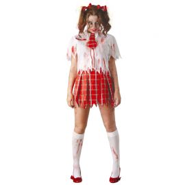 Acquista Costume da Scolaretta Zombie per Donna con Cravatta