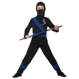 Compra Costume da Ninja Assassino Nero e Blu Bambino