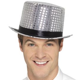 Cappello con Paillettes Argentato