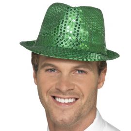 Cappello di Feltro con Paillettes Verde