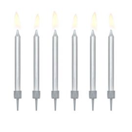 6 Candele per Compleanni Metallizzate