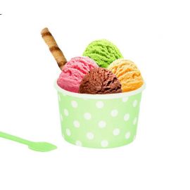 6 Vasetti di Gelato con 6 Cucchiaini 