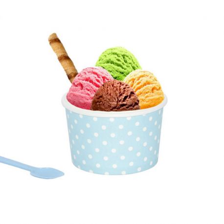 6 Vasetti di Gelato con 6 Cucchiaini 