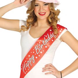 Fascia Happy Birthday Rossa Fascia Happy Birthday Rossa