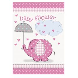 8 Inviti Baby Shower Elefante Bambina