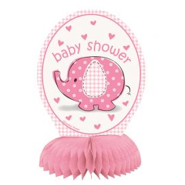 4 Mini Centrotavola Baby Shower Elefante Bambina