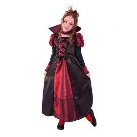 Costume Da Vampira Bambina SELORE Per Halloween 3-12 Anni | Vestito Lungo Con Pizzo, Collare E Nero Per Feste E Carnevale