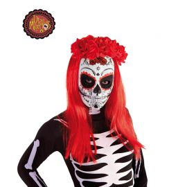 Maschera da Teschio Catrina Bianca con Rose Shop