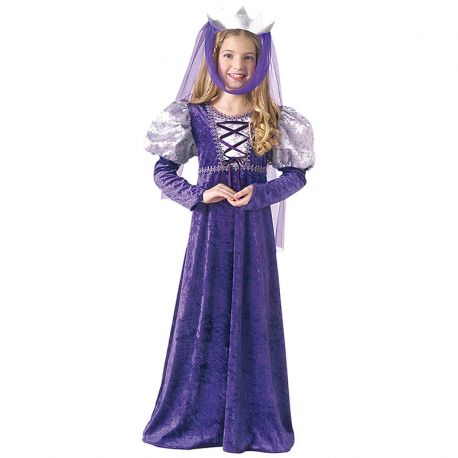Costume da Regina Medievale Color Lilla per Bambini