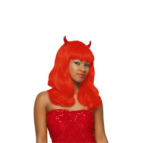 Parrucca Rossa da Diavoletta con Corna