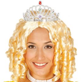 Diadema da principessa d'oro con pietre colorate per bambini per 1,50 €