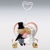 6 Porta Bigliettini Sposi Panchina con Cuore 12,5 cm