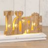 Decorazione in Legno Love con Luci Led 21 cm x 13 cm