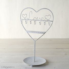 Portagioie Bianco di Metallo Love 30 cm