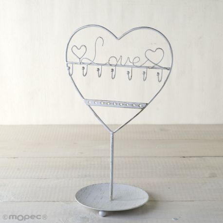 Portagioie Bianco di Metallo Love 30 cm