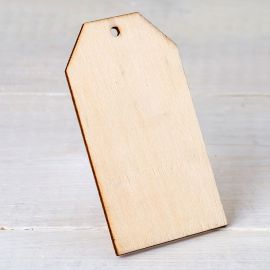 4 Biglietti di Legno con Foro 4,5 cm x 8 cm