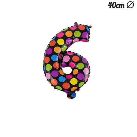 Palloncino a Pois Numero 6 Foil 40 cm