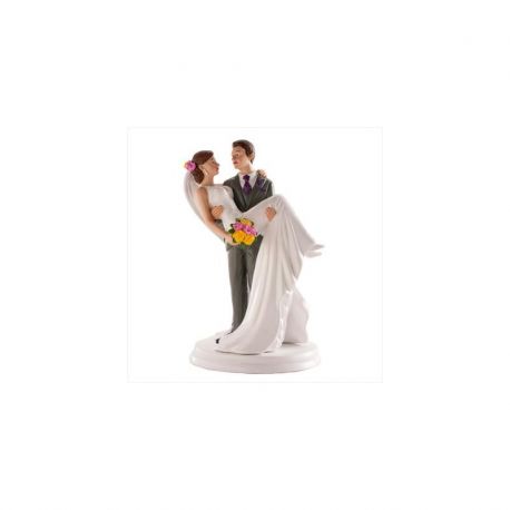 Statuetta Sposo con Sposa in Braccio 20 cm