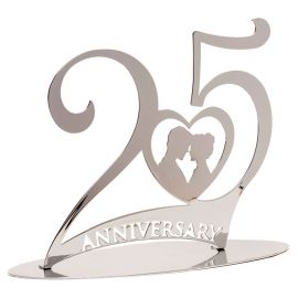 Placca 25 Anniversario in Metallo Argentato 20 x 16 cm