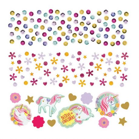 Pack 3 Tipi di Coriandoli Unicorno Magico