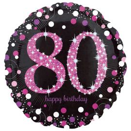 Palloncino Foil 80 Anni Elegante Rosa 43 cm