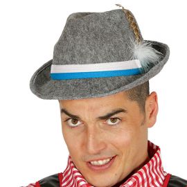 Cappello Tirolese con Nastro Azzurro e Bianco 