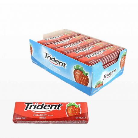 Gomme da Masticare Trident Bastoncini alla Fragola 24 Pacchetti