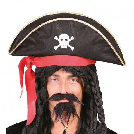 Cappello da Pirata con Cinta Rossa